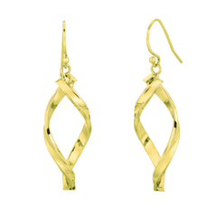 14K Gold Swirl Freeform Earring