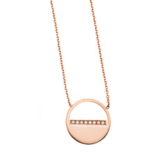14K Gold Diamond Soho Half Disc Necklace