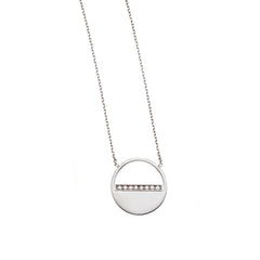 14K Gold Diamond Soho Half Disc Necklace