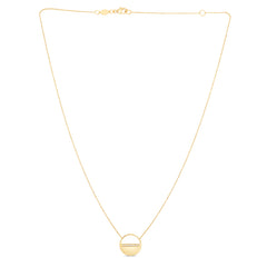 14K Gold Diamond Soho Half Disc Necklace