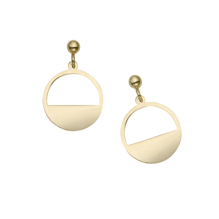 14K Gold Polished Soho Half Disc Earrings
