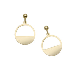 14K Gold Polished Soho Half Disc Earrings