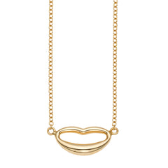 14K Gold Polished Italian Kiss Necklace