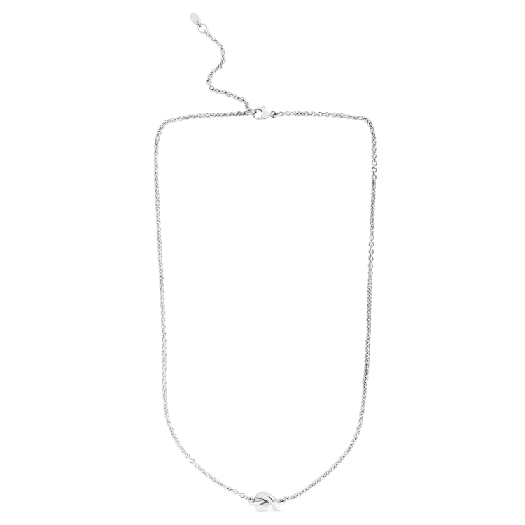 14K Gold Polished Puffed Love Knot Necklace