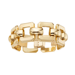 14K Gold Polished Large Square Link Bracelet