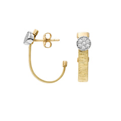 14K Gold Diamond .15Ct Italian Silk Earring