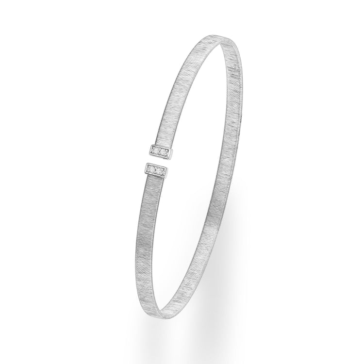 14K Gold Diamond .04Ct Italian Silk Cuff