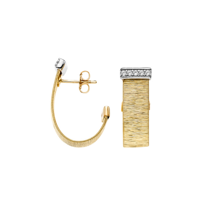 14K Gold Diamond .21Ct Italian Silk Earring