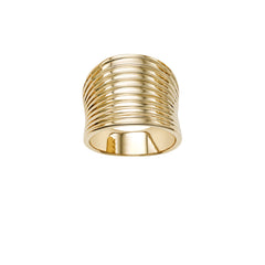 14K Gold Ribbed Ring