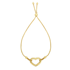14K Gold Heart Friendship Bracelet