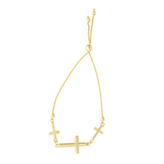 14K Gold Crosses Friendship Bracelet