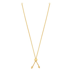 14K Gold Round Wheat Chain With Ball Slide Friendship Bracelet