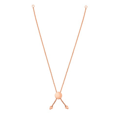 14K Gold Round Wheat Chain With Disc Slide Friendship Bracelet