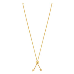 10K Gold Round Wheat Chain With Ball Slide Friendship Bracelet