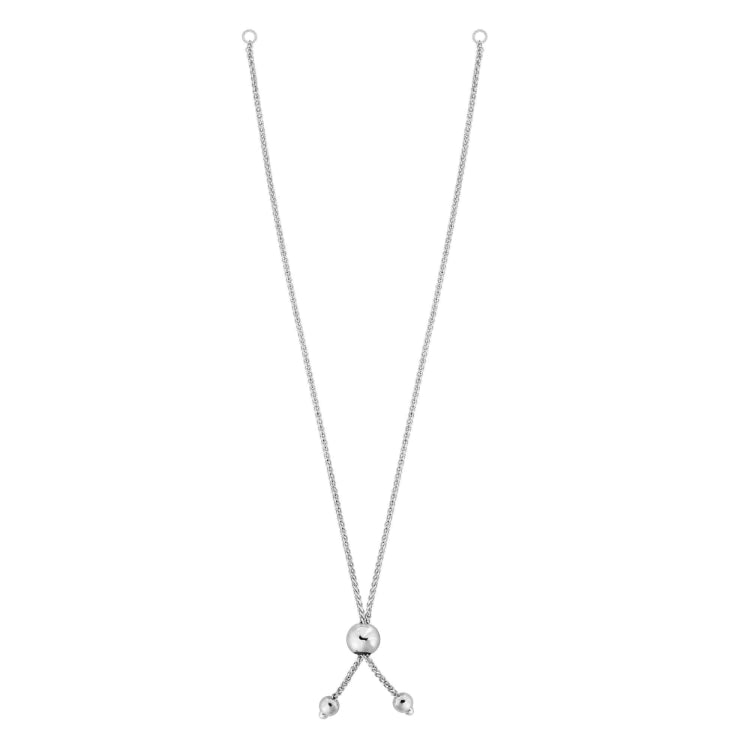 10K Gold Round Wheat Chain With Ball Slide Friendship Bracelet