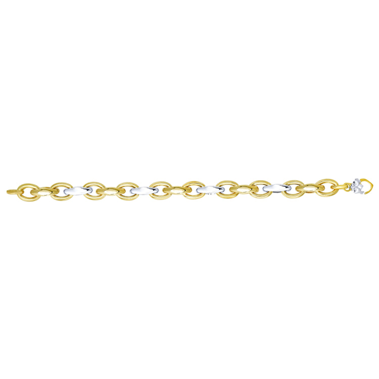 14K Two-Tone Gold Alternating Three Plus One Heritage Link