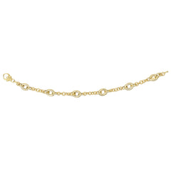 14K Gold Oval Station Heritage Link Bracelet