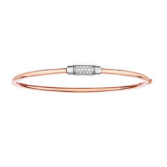 14K Gold .14Ct Diamond Heritage Bangle