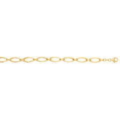 14K Yellow Gold Polished Marquise Link Chain