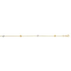 14K Two-Tone Gold Polished Cube Necklace