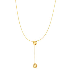 14K Gold  Polished Love Knot Lariat Necklace