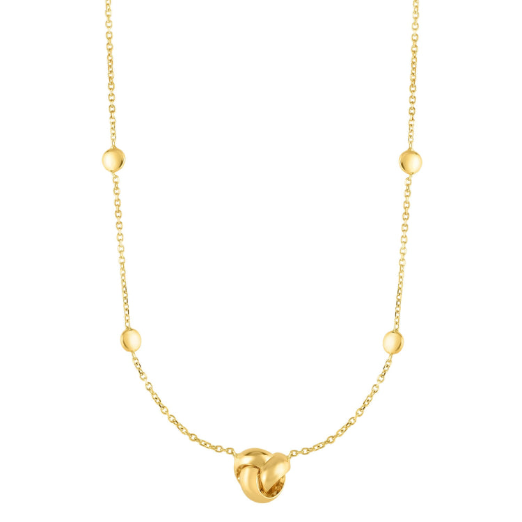 14K Gold Polished Love Knot Necklace