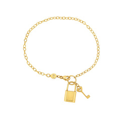 14K Gold Lock & Key (Forever) Bracelet