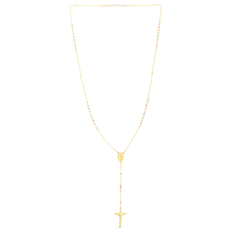 14K Gold Rosary Inspired Necklace
