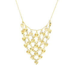 14K Gold Diamond Cut Bib Necklace