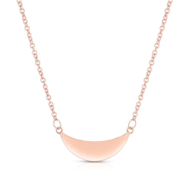 14K Gold Polished Crescent Necklace