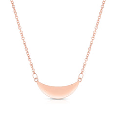 14K Gold Polished Crescent Necklace