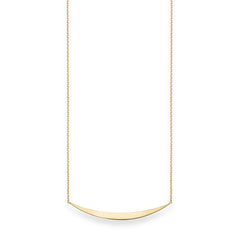 14K Gold Polished Crescent Bar Necklace