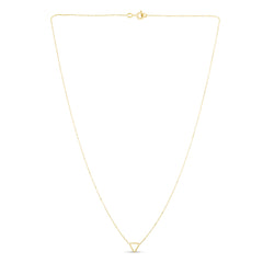 14K Gold Polished Mini Open Triangle Necklace