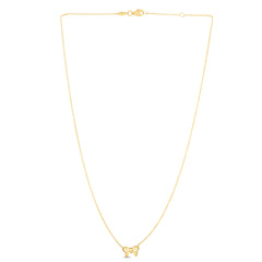 14K Gold Polished Bow Necklace