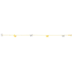 14K Two-Tone Gold Butterfly Anklet