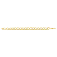 14K Gold 8Mm Large Double Link Charm Bracelet