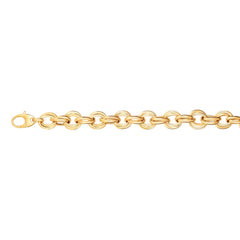 14K Gold Round Double Link Bracelet