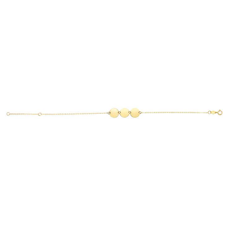 14K Gold Triple Circle Bracelet