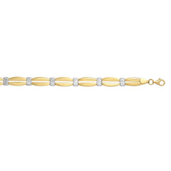 14K Two-Tone Gold Station Stampato Bracelet
