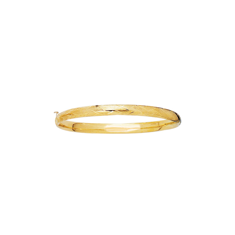 14K Gold X Pattern Children'S Bangle