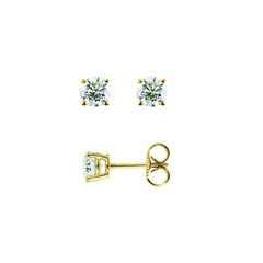 14K Gold .15Ct J-K/I1-I2 Round Diamond Stud Earring