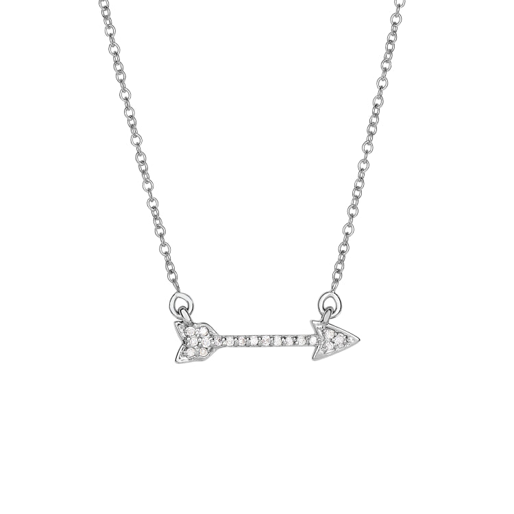 14K Gold .10Ct Diamond Arrow Necklace