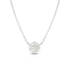 14K Gold .25Ct Diamond Cluster Necklace