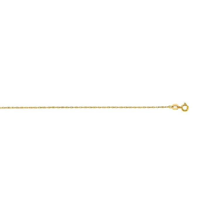 10K Gold .80Mm Machine Rope Chain Carded