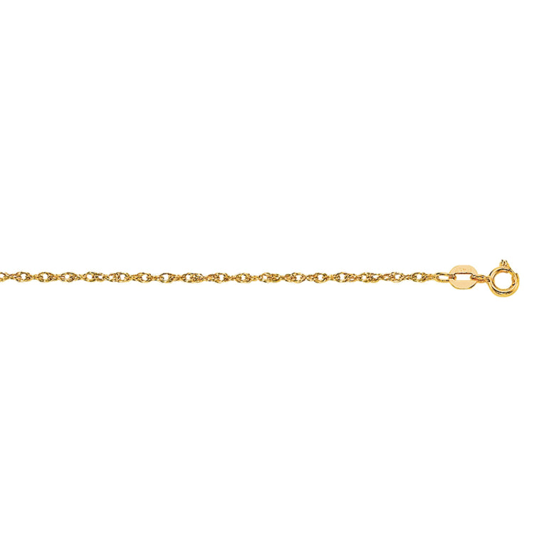 10K Gold .95Mm Machine Rope Chain Carded