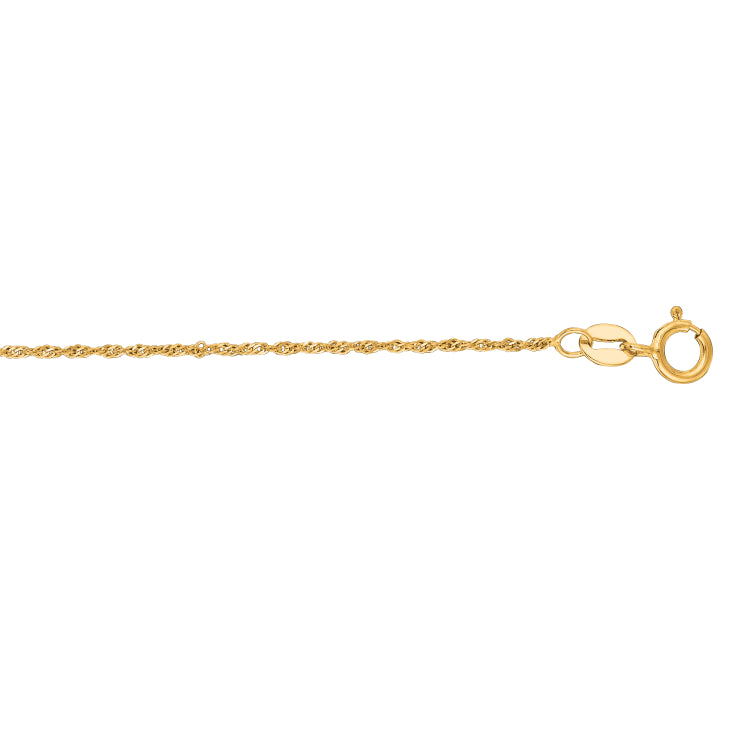 10K Gold 1.1Mm Singapore Chain