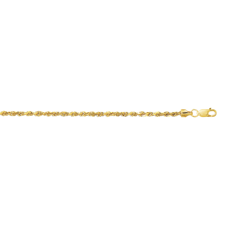 10K Gold 2.5Mm Diamond Cut Lite Rope Chain