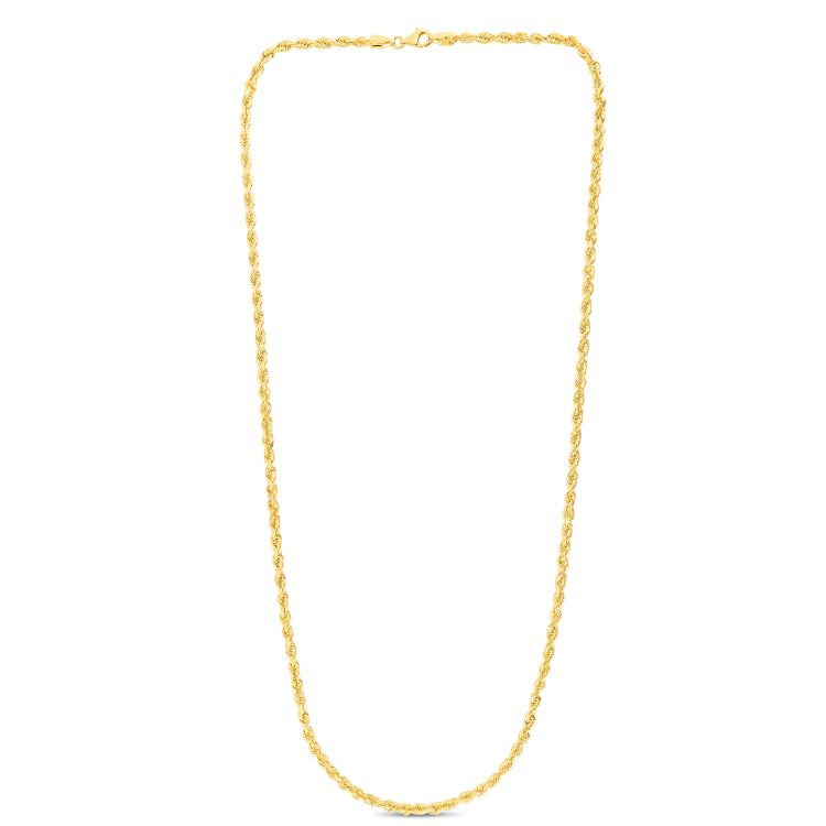 10K Gold 3.5Mm Solid Diamond Cut Royal Rope Chain
