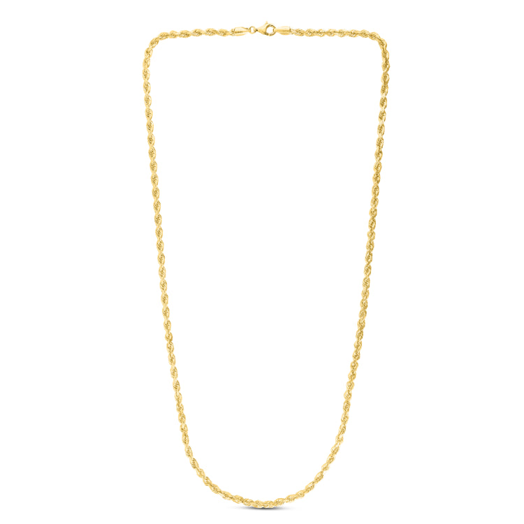 10K Gold 4.0Mm Solid Diamond Cut Royal Rope Chain