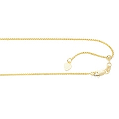 10K Gold 1.0Mm Adjustable Wheat Chain